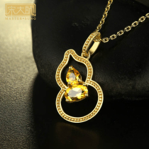 Song master citrine gourd pendant Fu Lu double full 925 silver female necklace fashion jewelry gift
