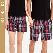 Shile cotton couple casual home shorts summer mens thin beach pants womens loose wear big pants