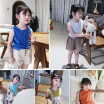 The city of beautiful girls Baby Cotton bottoming vest summer new girls dress foreign style broken style