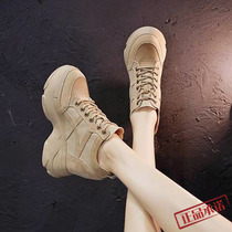 Hong Kong Tide 2022 new 11 cm elevated female shoes thick heel daddy shoes and pine casual shoes
