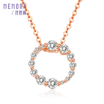 Shipu Lin love wreath 18K gold diamond set chain powder blue treasure Garnet group inlaid Gift necklace DN109121