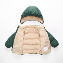 Anti-season cotton-padded clothes children's lamb wool cotton-padded jacket boys padded girls plus velvet cotton-padded jacket baby coat baby winter clothes tide