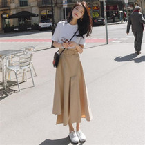 South Korea 2021 summer new French Net red ins can salt sweet fake two pieces of dress women thin long