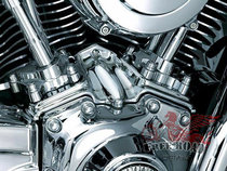 kuryakyn Harley right engine angle chrome cover V-shaped double cylinder valve ejector rod cover 8389