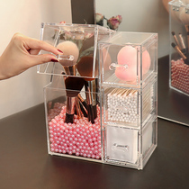  Makeup brush storage barrel dustproof with cover Brush eyebrow pencil storage barrel desktop transparent cosmetics makeup egg finishing box