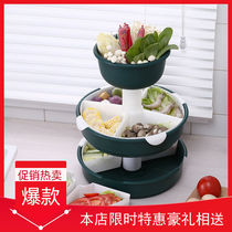 Multi-lattice hot pot parquet basket Home Fruit pan Vegetable Pan Drain Basket rotary multifunction Kitchen wash basket