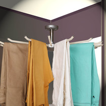 Cloakroom multi-function storage hardware trouser rack Wardrobe top-mounted high cabinet Corner rotating hanger rod corner trouser rack