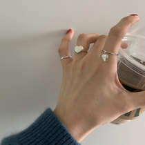 Current issue Recommended for heart action 925 pure silver loving opening ring refined chain no name woman fat M tail ring