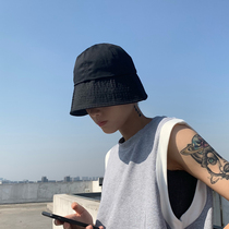 Dome solid-color fishermans hat mens trendy Korean version of Joker Japanese trend youth summer big Eaves hat male basin hat