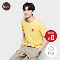 lativ men MTV genuine IP short sleeve cotton print T-shirt gentleman spring and summer new fashion fashion brand coat mens clothing