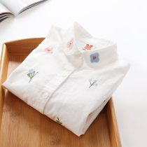 Girls Long Sleeve Shirt Girl Spring and Autumn Top Children base shirt Children Cotton White White Shirt Korean Tide