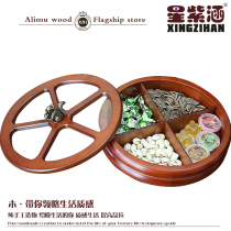 Dry Fruit Pan Candy Box Home Solid Wood Living Room Double Spin Melon Seeds Refreshments Fruit Snacks With a Contained Box