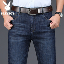Playboy spring and autumn jeans men loose straight mens trousers middle-aged business casual pants mens autumn