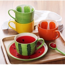 Japanese style creative cup Personality trend ceramic cup Cute men and women household breakfast cup Large capacity drinking cup