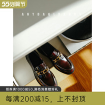 Polish Color Open Edge Pearl Cow Leather Gold Buckle Lacquer Leather Inrenlle Foe Shoes