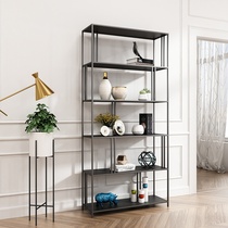 Nordic living room bookshelf Office simple wall floor-to-ceiling multi-layer Wrought iron bookcase Simple one-piece storage shelf