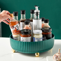 Home Kitchen Rotatable Seasoning rack Condiment Corner Oil Salt Sauce Vinegar Round Multifunctional containing box rack