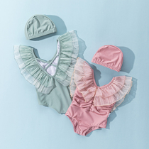 Childrens swimsuit girl Net Red Princess South Korea ins conjoined foreign style small children hot spring swimsuit