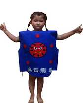 Childrens virus prevention conjoined performance costumes kindergarten epidemic prevention clothing germs bacteria dance catwalk show costumes