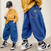 2022 Spring and Autumn New Boys Jeans Big Boys Western-style Pants Childrens Plus Size Pants Are Handsome