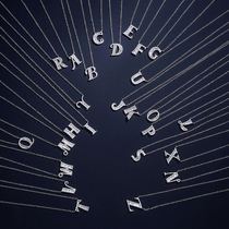 English letter necklace woman S925 pure silver mesh red small crowdlock bone chain wife travel the same custom name pendant