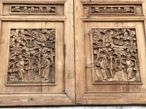 Folk old objects antique old flower Board old wood carving high relief open carving old window flower club house decoration
