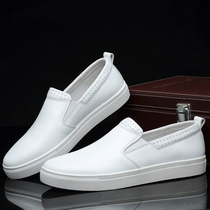 Tide Card Little White Shoes Man 2022 New Genuine Leather Casual Shoes Breathable Big Code 47 Small Code 35 Mens Foot Pedal Sloth Shoes
