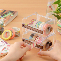 Japan imported tape cutter stationery hand account and paper storage box tape holder small transparent tape paper holder
