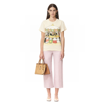 LANVIN Langfan official flagship store white cotton cute summer printed versatile T-shirt