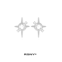  RSNY six-pointed star stud earrings womens sterling silver 2020 new trendy niche design high-end sense of cold air quality earrings