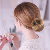 Hair rope Hairband pig colon ring summer Net gauze head rope female Net red ponytail headgear tie tie head plate hair floral headdress