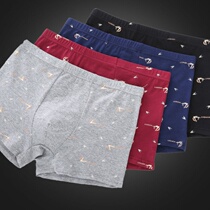 Mens underwear cotton boxer youth middle waist size four corner shorts modal sweat-absorbing cotton 4 gift box