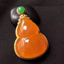 Myanmar special cabinet natural emerald ice seed red emerald 18k inlaid a stock Buddha Guanyin pendant male and female