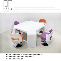 Small talk table simple modern white m paint Hugh corner reception table Qia type three idle conference table creative negotiation table