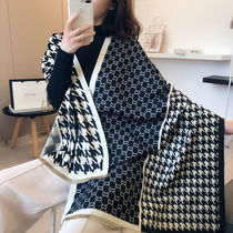Korean version of high-end autumn and winter New Bird grid color cashmere scarf womens shawl skin-friendly soft dual-use scarf tide