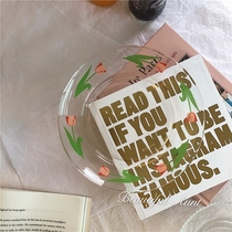 * Beautiful little aunt * retro tulip glass ins glass plate salad plate dessert plate fruit plate