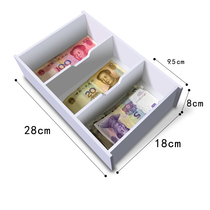 New box change penny box coin cashier drawer storage box coin bill classification cashier box grid