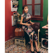 Real Silk Qipao Young young girl Chinese Wind Change Temperament Improvement Tandem Dress Company Annual Meeting Banquet