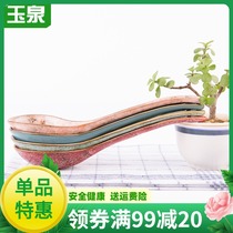 Yuquan new Korean hand-painted ceramic spoon creative cute spoon long handle large soup spoon home soup