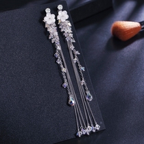 Niche design earrings Fairy earrings earrings earrings ear chain earrings Austrian crystal ear thread bridal dress accessories exaggerated personality