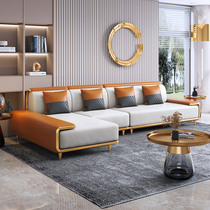 Postmodern ideostyle light extravagant sofa head layer of cow leather living room combined corner size family designer sofa