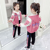 Girls spring and autumn jacket 2021 new Korean version of the childrens foreign style net red spring childrens windbreaker spring fashion autumn and winter