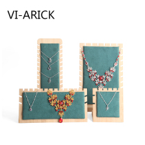 VI-ARICK dark green bamboo and wood necklace display rack Jewelry rack Necklace jewelry display rack Counter display props