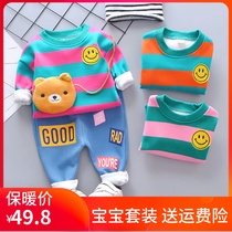 Girls gush clothing suit 3 baby girl child foreign air clothes autumn female baby spring clothes one year old