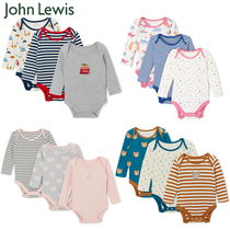 Spot UK John Lewis Spring and Autumn Baby Cotton Long Sleeve Ha Clothes Baby Triangle Ha Clothes Climbing Clothes