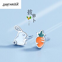 925 sterling silver stud female 2021 New Tide one week earrings 2021 cute children small rabbit ins earrings