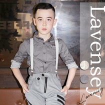 Le Wenxi childrens long sleeve shirt autumn and winter new medium and thin handsome Cotton Fashion casual shirt male youth