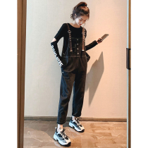 Autumn dress foreign womens clothes short tall set womens hipster sweet wear with two sets of trousers