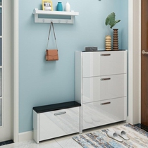 The new household ultra-thin door shoe cabinet with a seat can be a long strip of shoe stool into the home to change the shoe stool into the entry