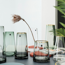 Light Extravagant Sketching transparent glass vase Dry flower Living room floral swing pieces Decorative Creativity Brief Nordic Table Flower Arrangement
